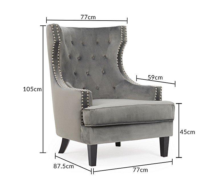 Grey Velvet Armchair Home Office Garden | HOG-HomeOfficeGarden | HOG-Home.Office.Garden