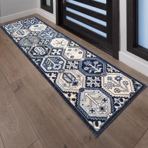 Henley Quincy Blue Indoor Runner Rug - 24" X 96"