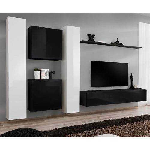 Home Entertainment Center Matte Body & High Gloss Fronts -for Up To 80 Inch TVs
