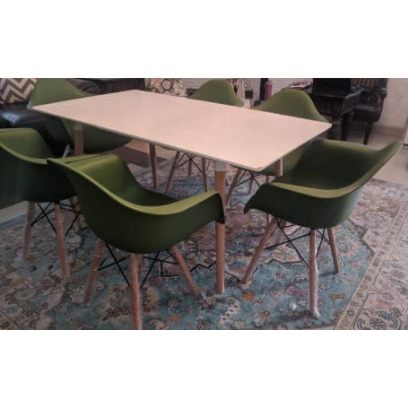 Hygena Charlie Dining Table + 6 Arm Chair