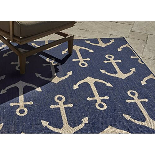 Gertmenian Naples Indoor/outdoor Rug - 6ft x9 ftMedium - Anchor Navy HOG-Home Office Garden online marketplace.