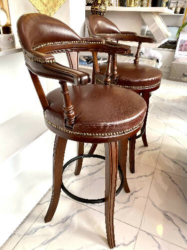 Italian Leather wooden chair