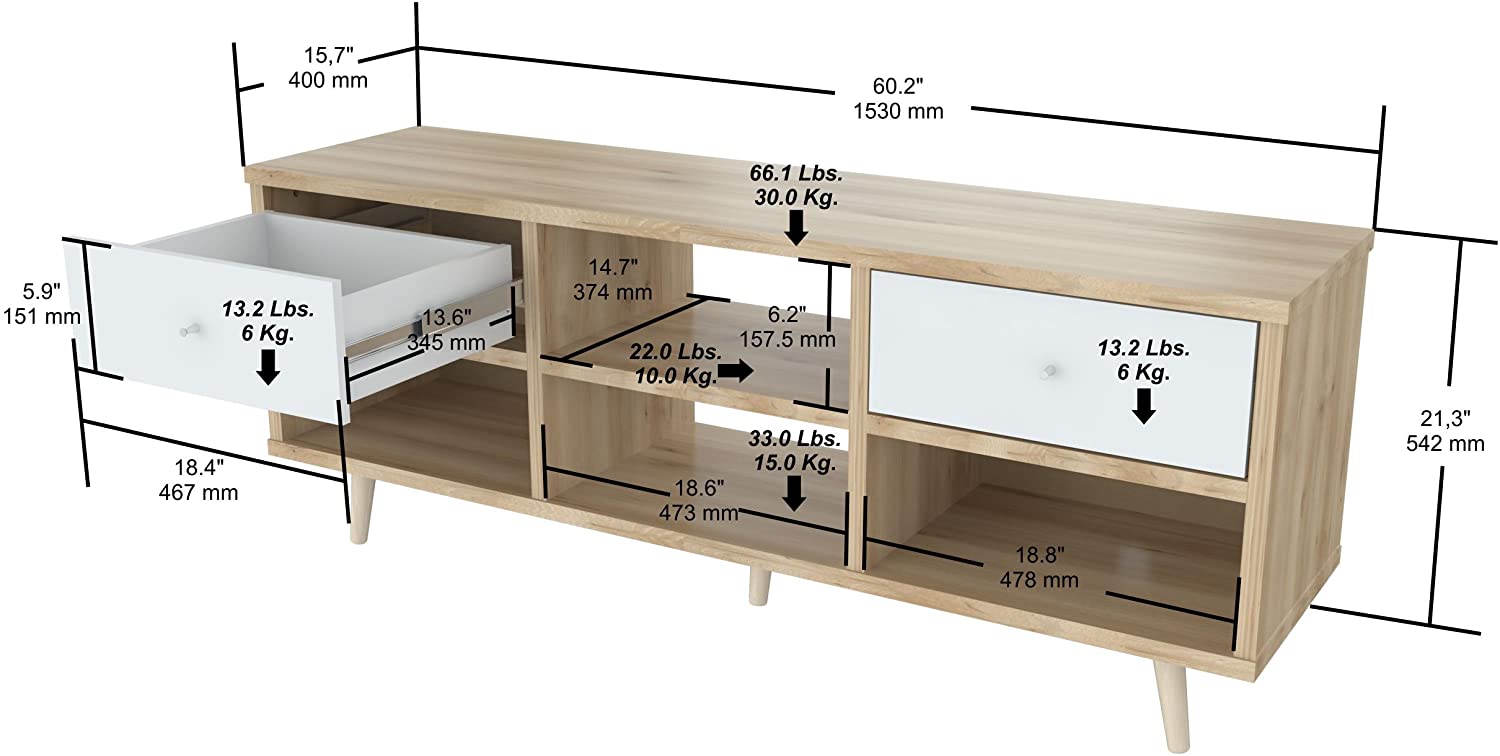 Inval Mid-Century Modern TV Console Home Office Garden | HOG-HomeOfficeGarden | online marketplace