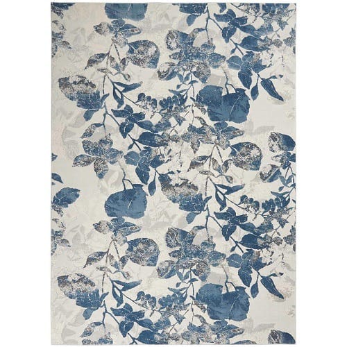 Ivory Blue Area Rug -7ft 10in *9ft 10in