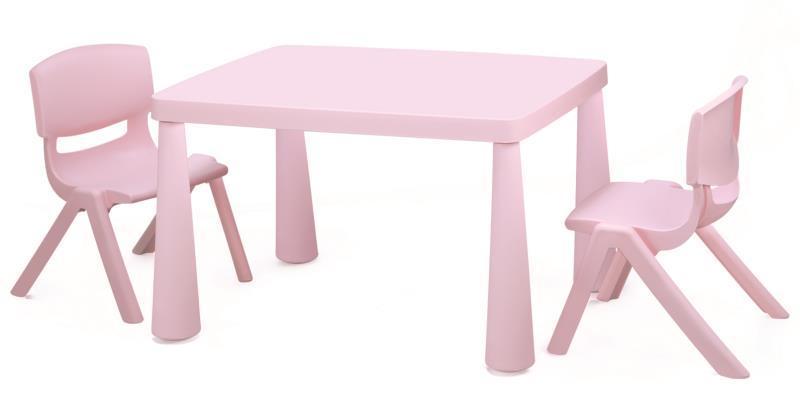 Kiddies Plastic Table +4 ijoko Ṣeto