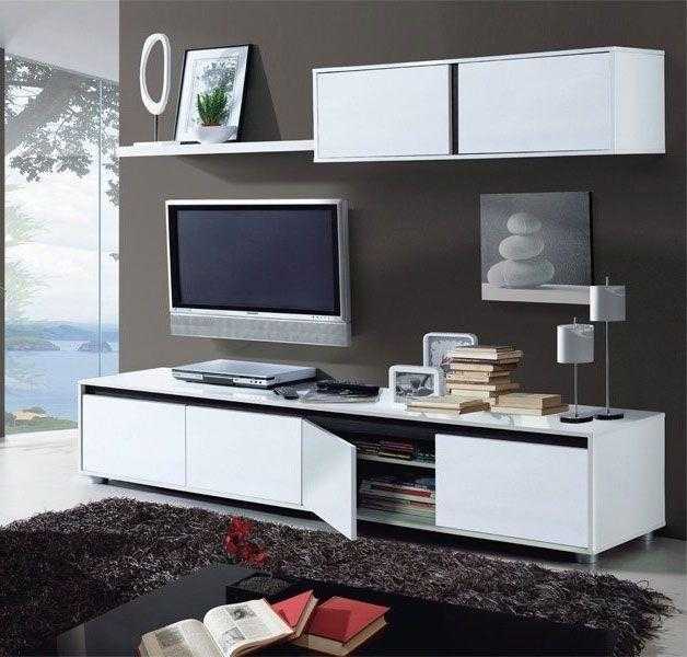 Koyen-Welt tv unit living room furniture set modular media wall white melamine