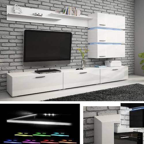 Ngbe Yara Furniture TV Unit Minisita Ibi White &amp; Selifu White