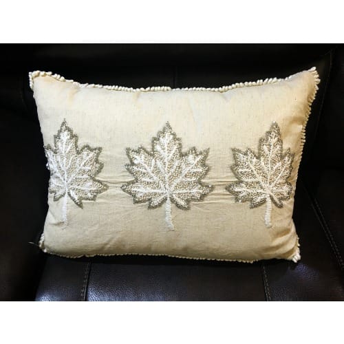 Magaschoni Hand-woven Down Floral Throw Pillow