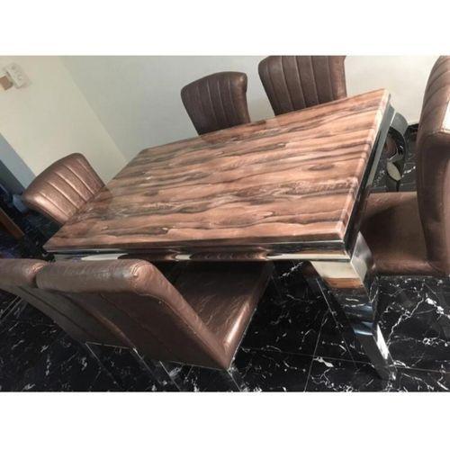 Marble Dining Table + 6 Sitting Chairs