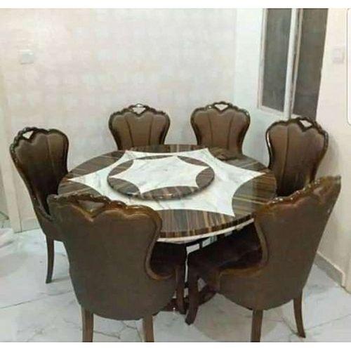 Marble Top 6 Seater Round Dining Table
