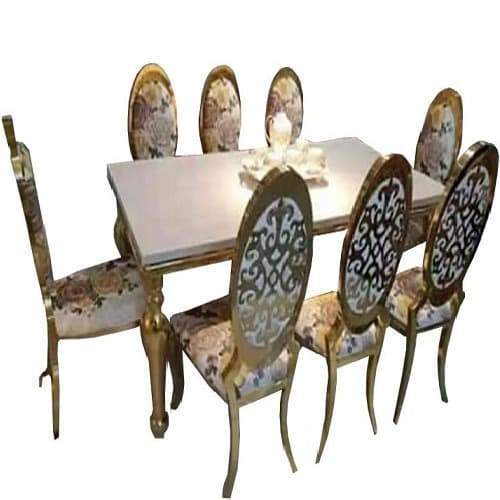 Marble Top 8 Seater Dining Set( Gold)