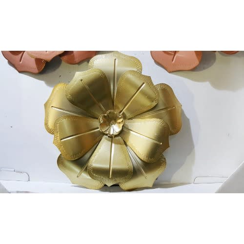 Metal Art Flower Wall Sculpture - Set Of 3