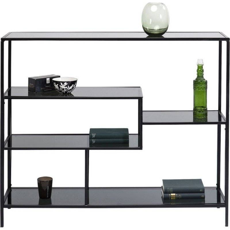 Metal Console Table with Glass