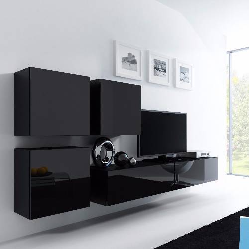Modern wall cabinets and cupboards tv unit set high gloss fronts