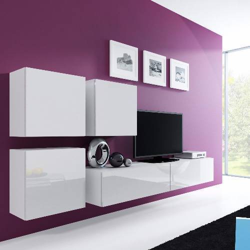 Modern wall cabinets and cupboards tv unit set high gloss fronts