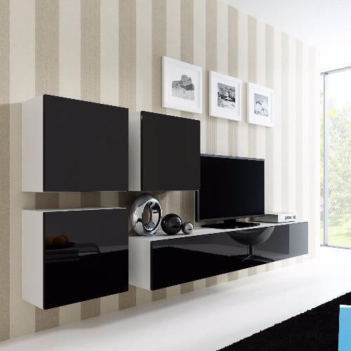 Modern wall cabinets and cupboards tv unit set high gloss fronts