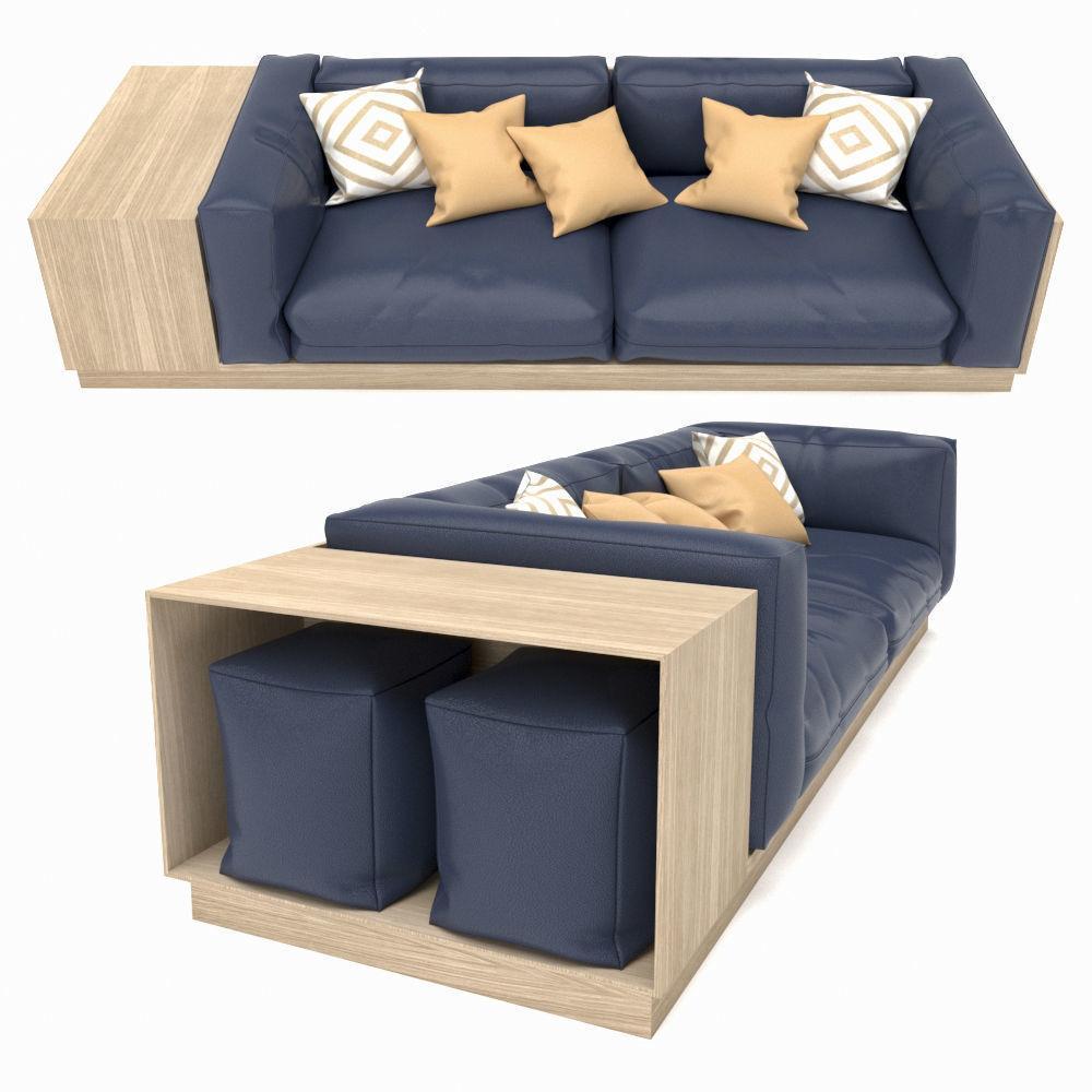 Modular Sofa with Square Pouffe Home Office Garden | HOG-HomeOfficeGarden | online marketplace