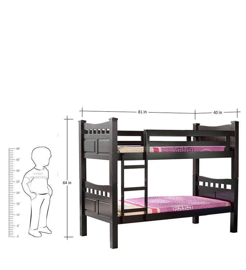 Mollycoddle Bunk Bed in Cappuccino Finish- 6x3.5ft (without mattress) Home Office Garden | HOG-HomeOfficeGarden | online marketplace