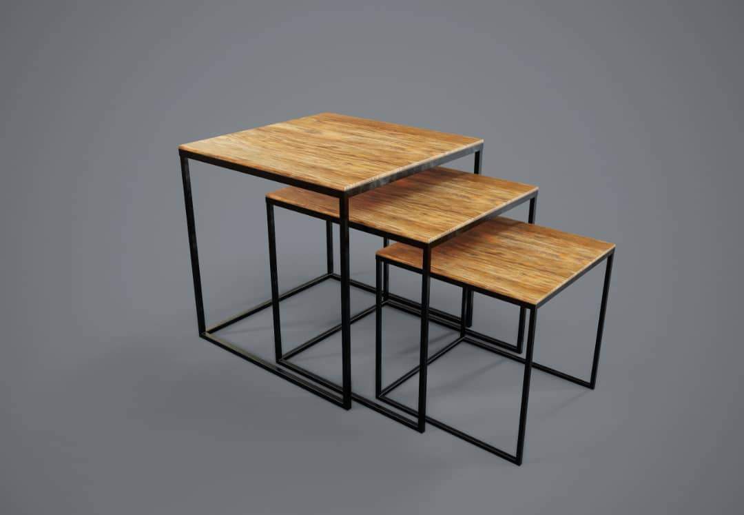Nest of Side Tables with Metal Frame Home Office Garden | HOG-HomeOfficeGarden | online marketplace