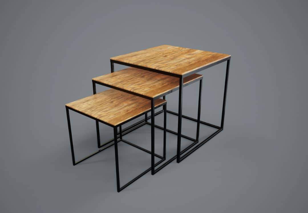 Nest of Side Tables with Metal Frame Home Office Garden | HOG-HomeOfficeGarden | online marketplace