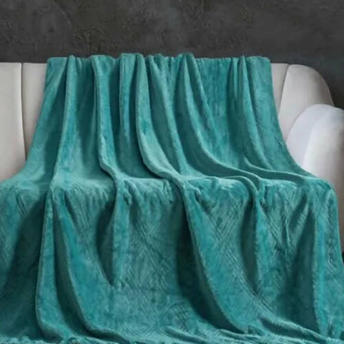 Amari Luxury Embossed Velvet Throw, 60”x70” - Green