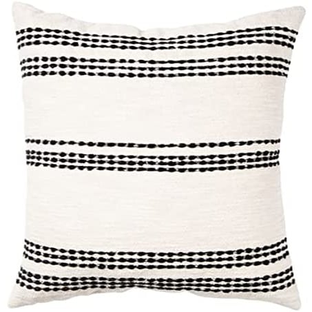 Oeko-tex Brentwood Woven Decorative Pillow - 18 In X 18 In - Black/cream