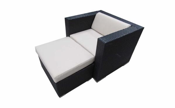 Outdoor Patio Wicker/Rattan Furniture - Club Chair with Ottoman