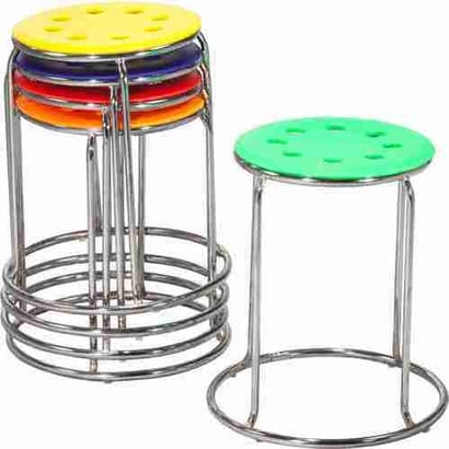 Round Chrome Fiber Top Stool | HOG-Home. Office. Garden Online marketplace