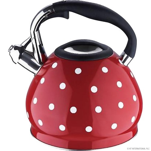 Prima Whistling Kettle - Dotted Red