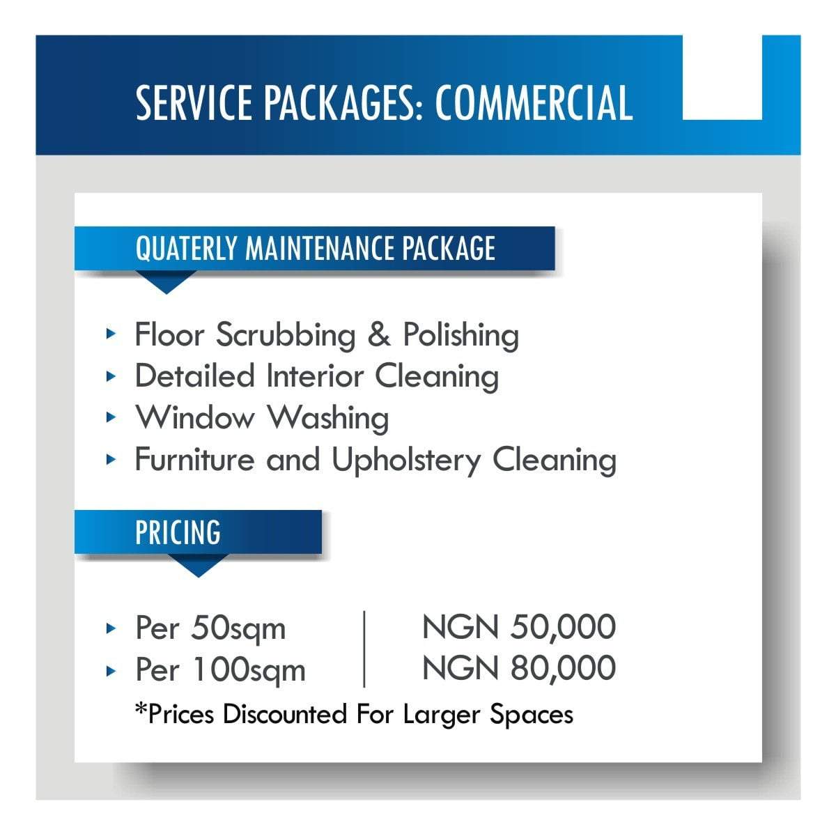 Quarterly Shop/Office Cleaning & Maintenance Service