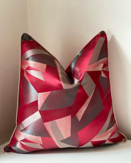 Red Pattern on Blend Pillow