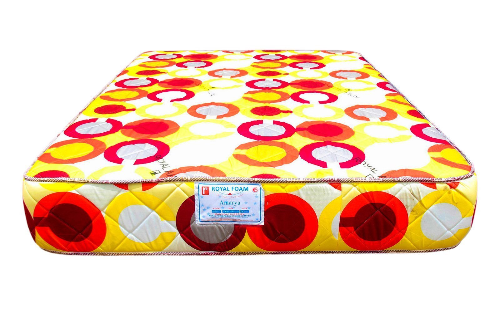 Royal Amarya-Poly Cotton Fabric - 14 Density foam - Fully Quilted Mattress -190X90X10CM [75 x 36 x 4"] [6ft x 3ft x 4inches]