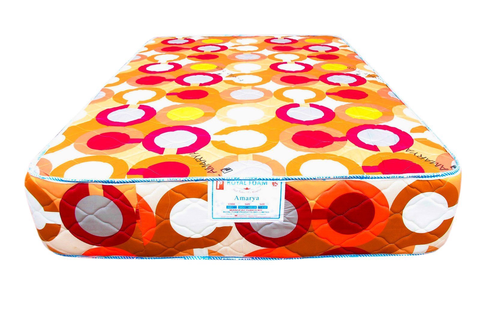 Royal Amarya-Poly Cotton Fabric Side Quilted Mattress -  [75 x 54 x 16"] [6ft x 4.4ft x 16inches](Lagos Only)