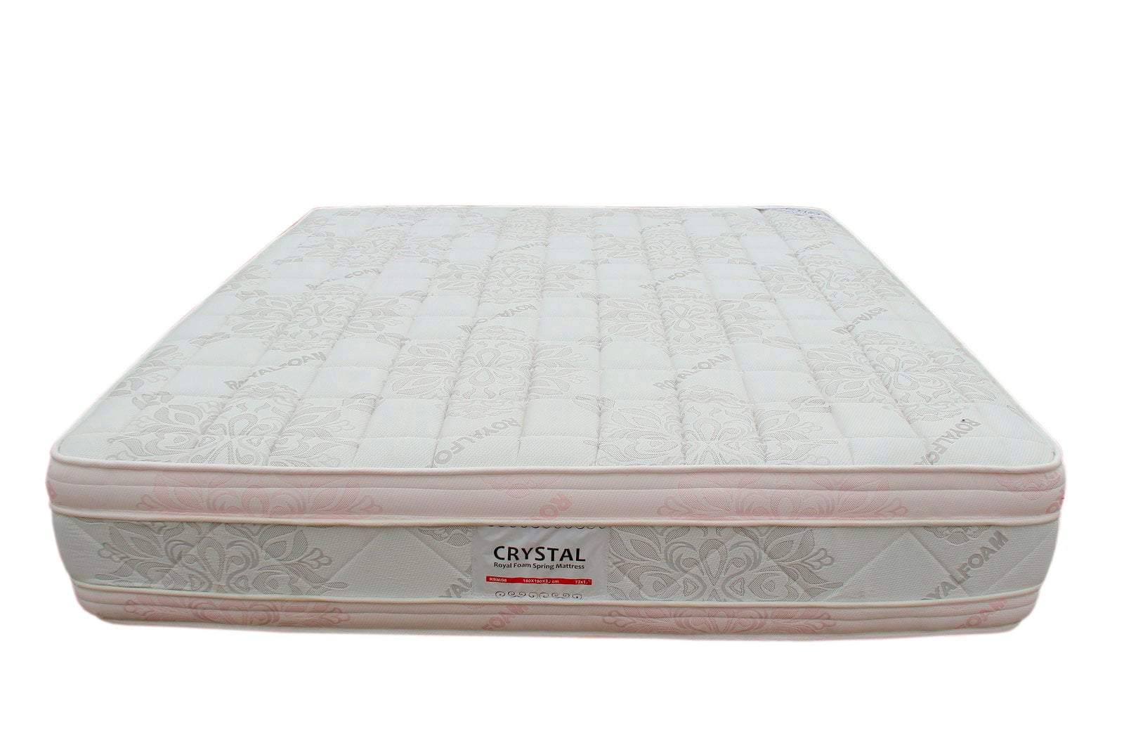 Royal Crystal Spring JACQUARD- 2'' Front & Back-Fully Quilted Mattress 190X180X35CM [75 x 72 x 14"] [6ft x 6ft x 14inches](Lagos Only)