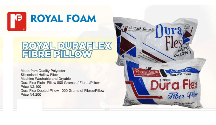 Royal Dura Super Fibre Pillow - 1000Grms -Quilted(Lagos Only)