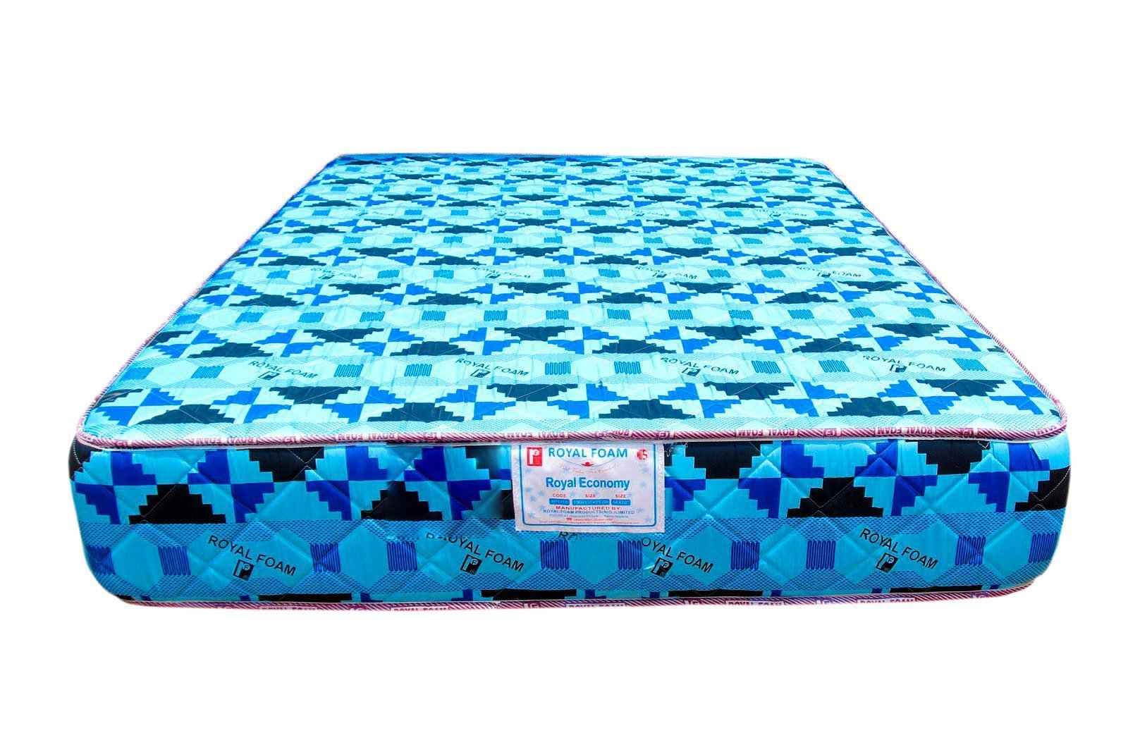 Royal Economy-Poly Cotton Fabric - Fully Quilted Mattress [75 x 54 x 18"] [6ft x 4.4ft x 18inches](Lagos Only)