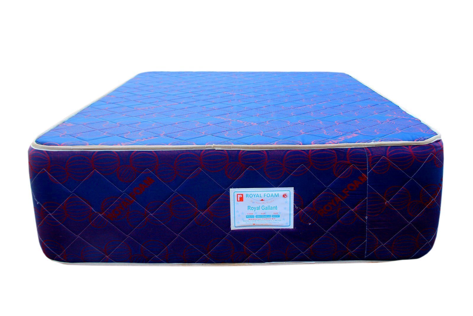 Royal Gallant JACQUARD fabric-Fully Quilted Mattress 190 X 120 X 25 CM(6ft x 4ft x 10inches) Single(Lagos Only)