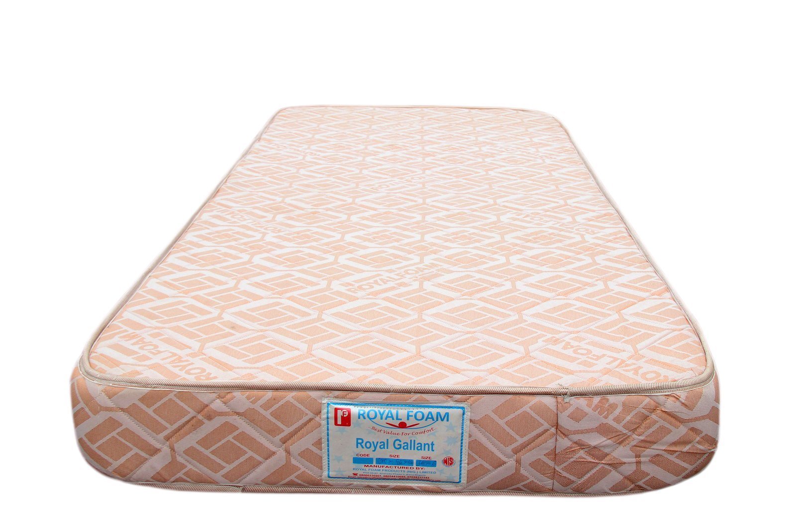 Royal Gallant Plus JACQUARD fabric-Fully Quilted Mattress 190 X 180 X 25 CM(6ft x 6ft x 10inches) 2 Adult (Queen Size)(Lagos Only)