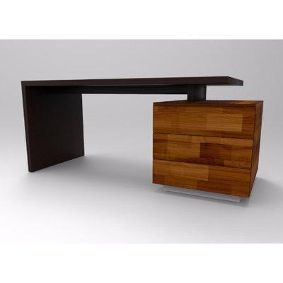 Ruby Series; Office Table -Teak and Dark-brown