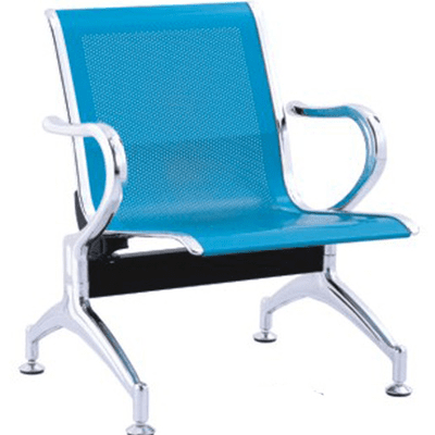Single Metal Reception Chair- Blue