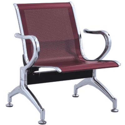 Single Metal Reception Chair-Burgundy