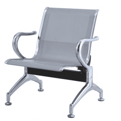Single Metal Reception Chair- Grey