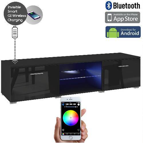 Smart LED Control Wireless Fast Charging Floor TV Stand 2.0