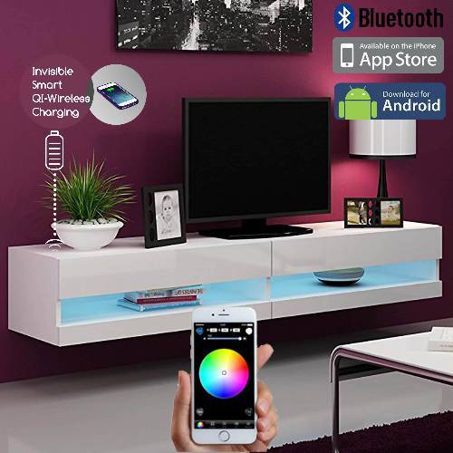Smart LED Control Wireless Fast Charging Wall Mount TV Stand 2.0