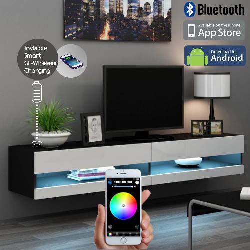 Smart LED Control Wireless Fast Charging Wall Mount TV Stand 2.0