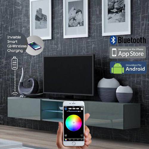 Smart LED Control Wireless Fast Charging Wall Mount TV Stand 2.03