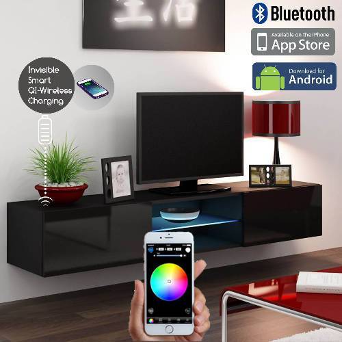Smart LED Control Wireless Fast Charging Wall Mount TV Stand 2.03