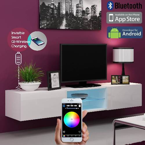 Smart LED Control Wireless Fast Charging Wall Mount TV Stand 2.03