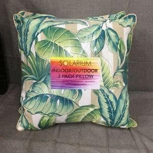 Solarium  2 Pack Pillow | Keturah Stripe Peacock | 20 In X 20 In