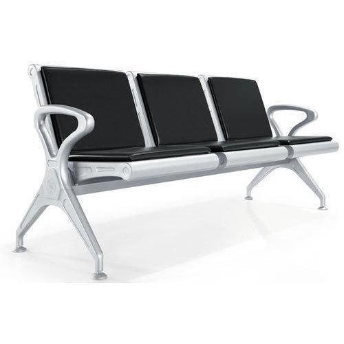 Stainless Steel Bench with Fibre Cushion-Black